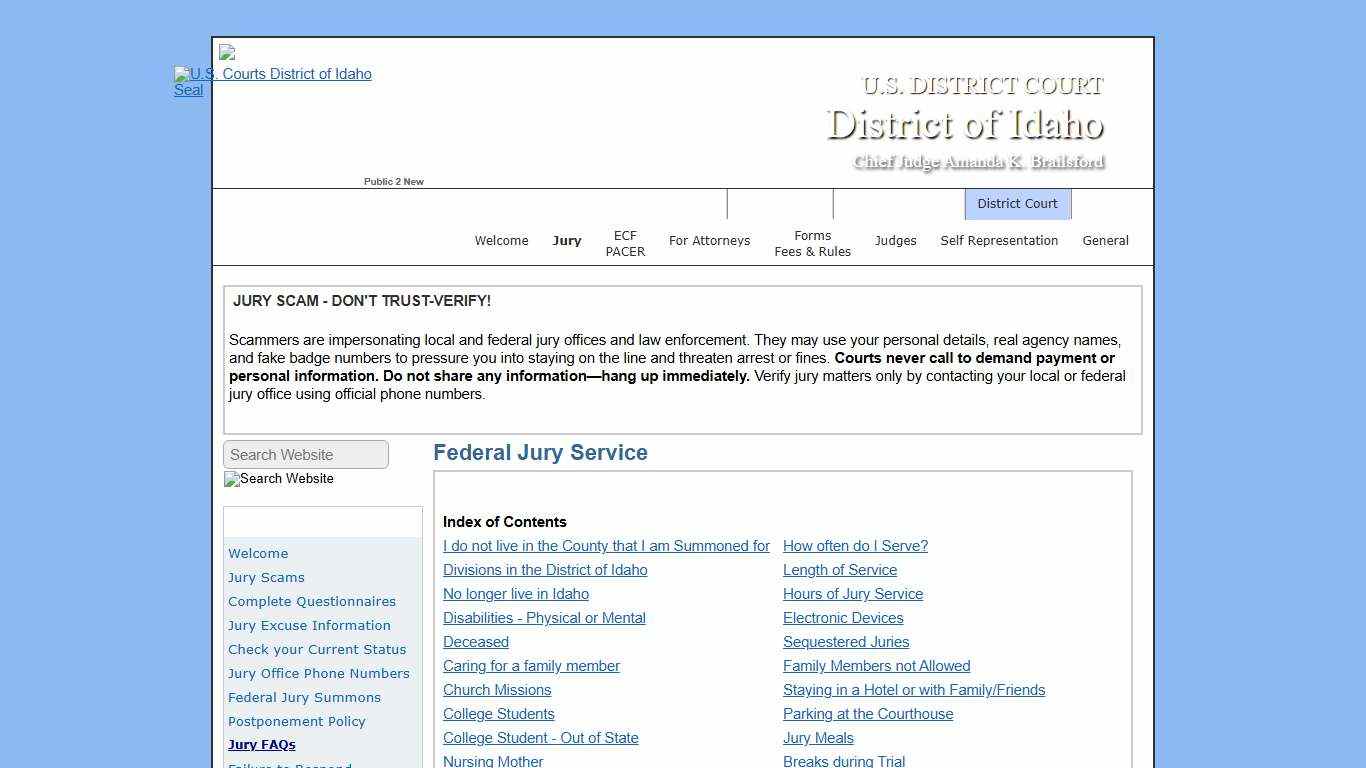 U.S. Courts, District of Idaho